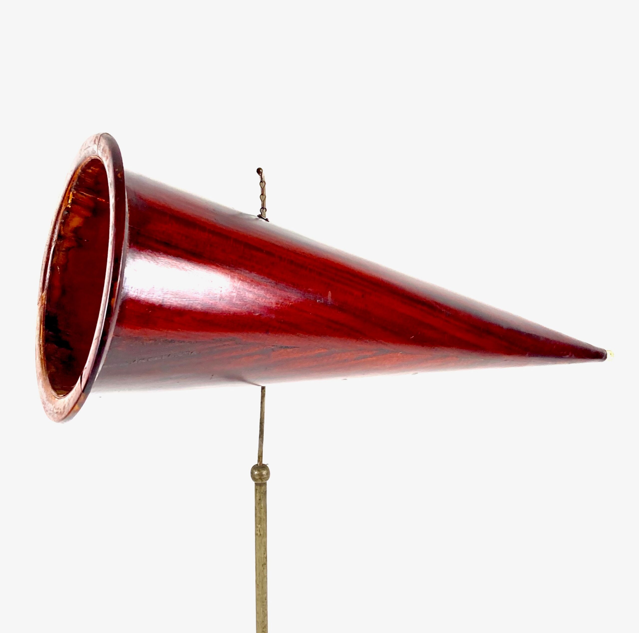 Red Mahogany Wood Phonograph Horn (One of a Kind!)