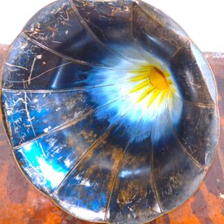 Beautiful All Original Blue Edison/Columbia Gold Morning Glory Horn