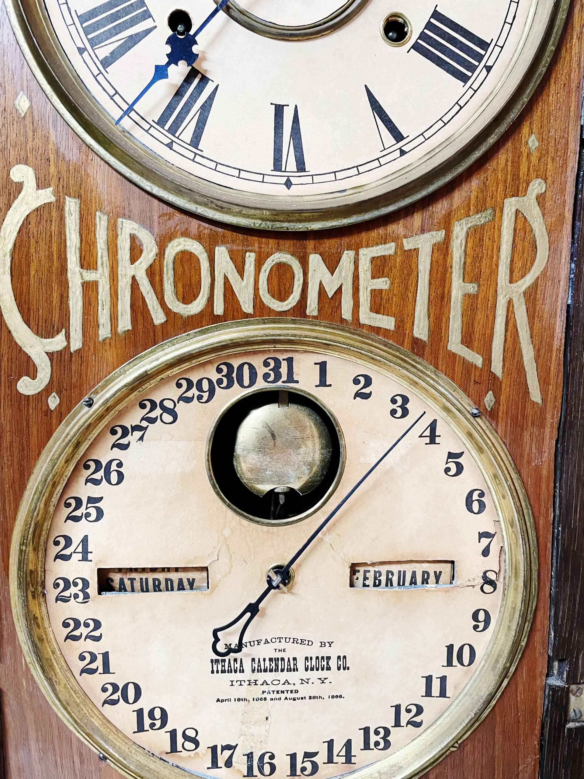 Ithaca Double Calendar “Chronometer” Clock - Image 12