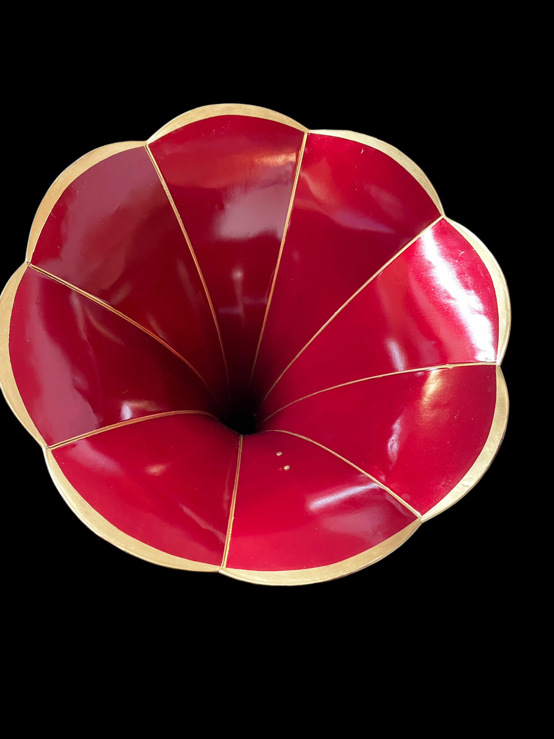 Beautiful Burgundy Horn with Gold Trim - Image 6